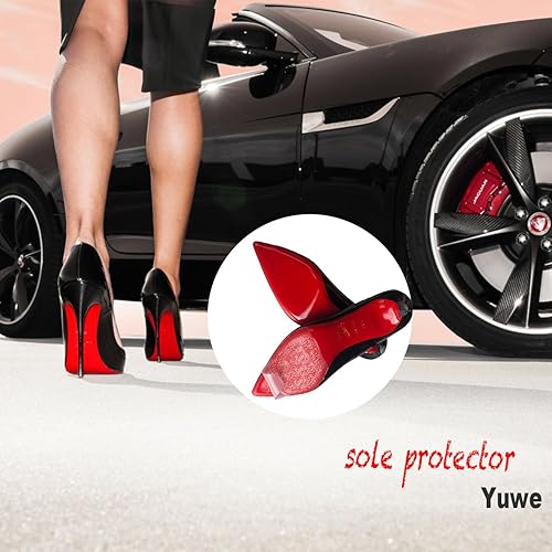 Miniatura 5 de Adhesivo de suela  Protector de suela transparente para zapatos de fondo rojo para tacones de mujer, 4 x 5 pulgadas (paquete de 4), Cristal