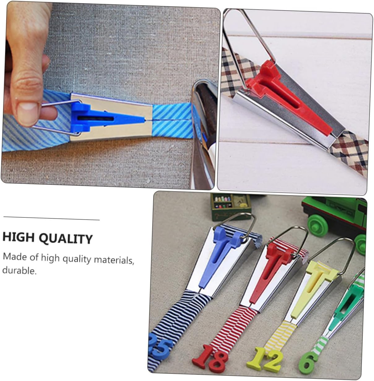 Hohopeti 9pcs Fabric Bias Tape Maker Quilting Tool Set Binding for Sewing Projects