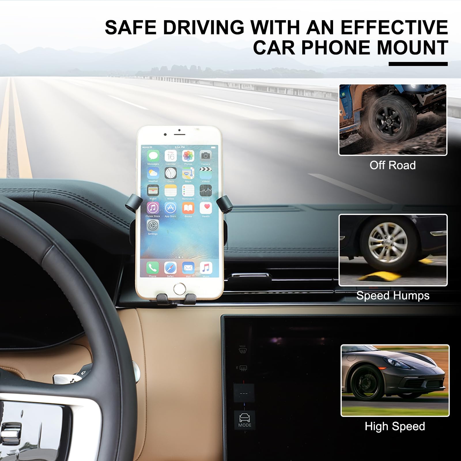 Supporto universale per cellulare da auto, compatibile con Land Rover Range Rover/Sport (23 + modelli), in metallo, con testa di arachidi, per smartphone da 4 a 6,8 pollici
