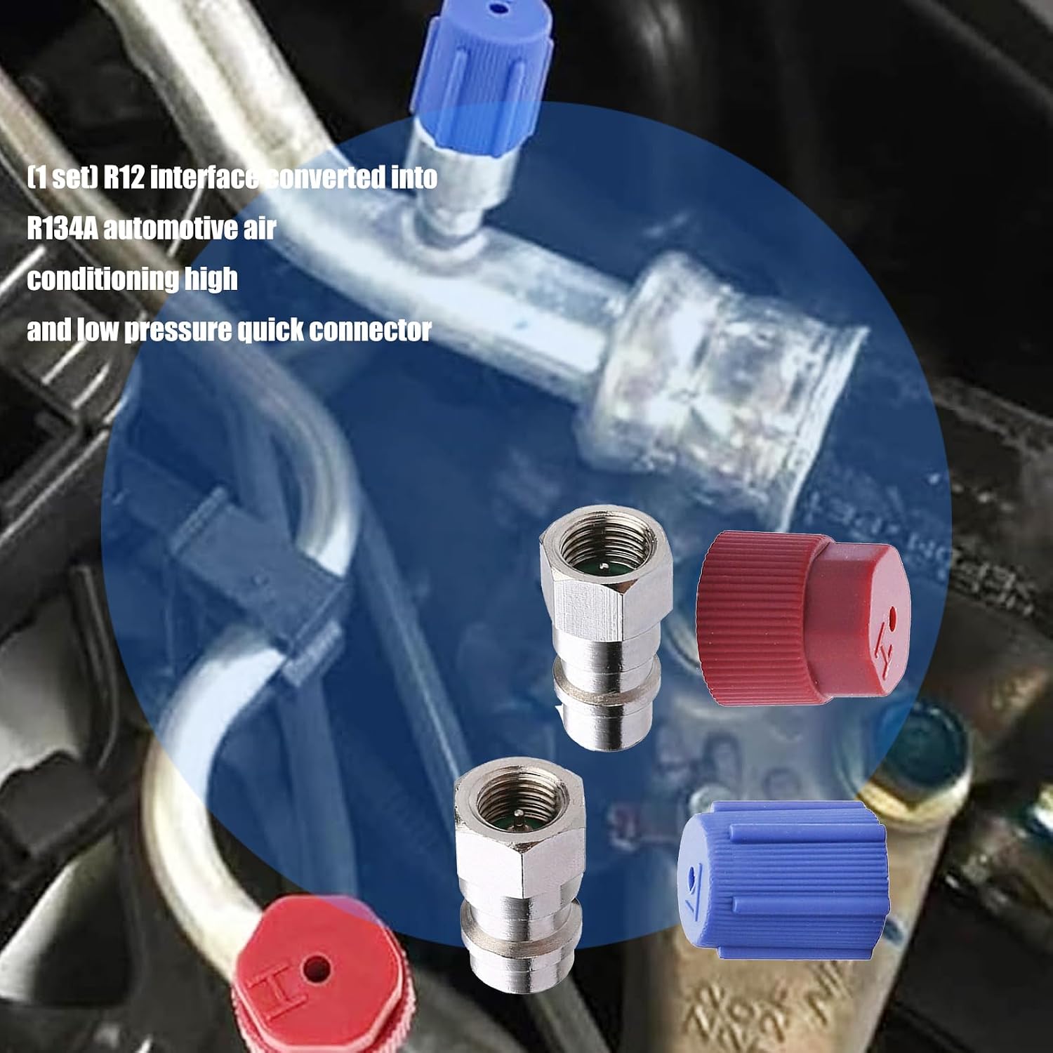 R134A Air Conditioning Adapter Fast Coupling Connector for Automotive Refrigeration HVAC Systems Maintenance and Repair Automotive Refrigeration Adapter