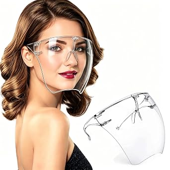 Face Shield Mask, Full Face Clear Mask for Nail Techs, Anti-fog Face Shields for Adults Women Work with Drilling, Grinding, Cutting