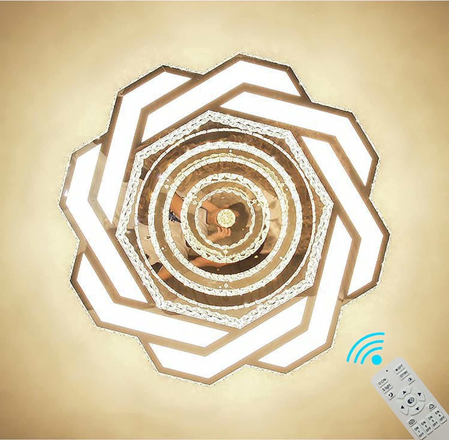 23.6inchess Modern Crystal Large Chandelier lamparas de techo Round Ring Dimmable Lighting Ceiling Lamps Round Shandaler for Bedroom Dining high Ceiling Chandeliers - - 