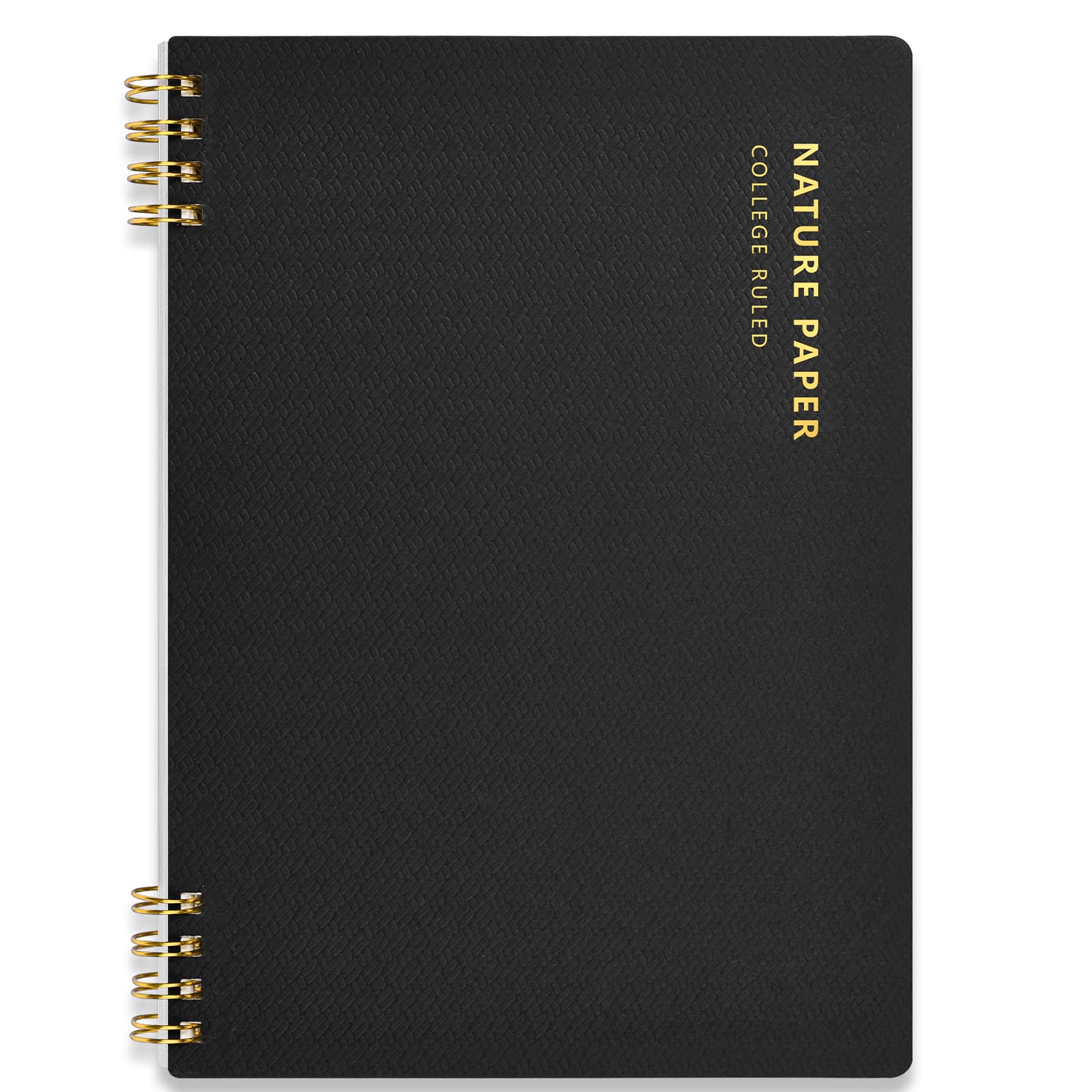 HAKACC Cuaderno espiral A5, color negro, tapa dura, cuaderno espiral, 14,5 x 20,5 cm, para escuela, trabajo, escritura
