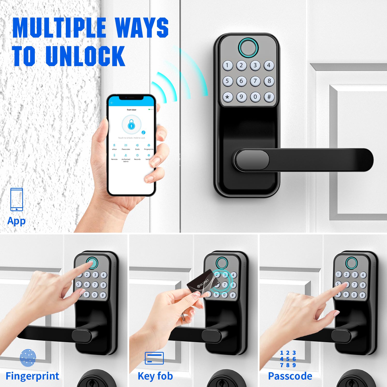 Snapklik.com : Olumat Keyless Entry Smart Lock - Fingerprint & Wi-Fi ...
