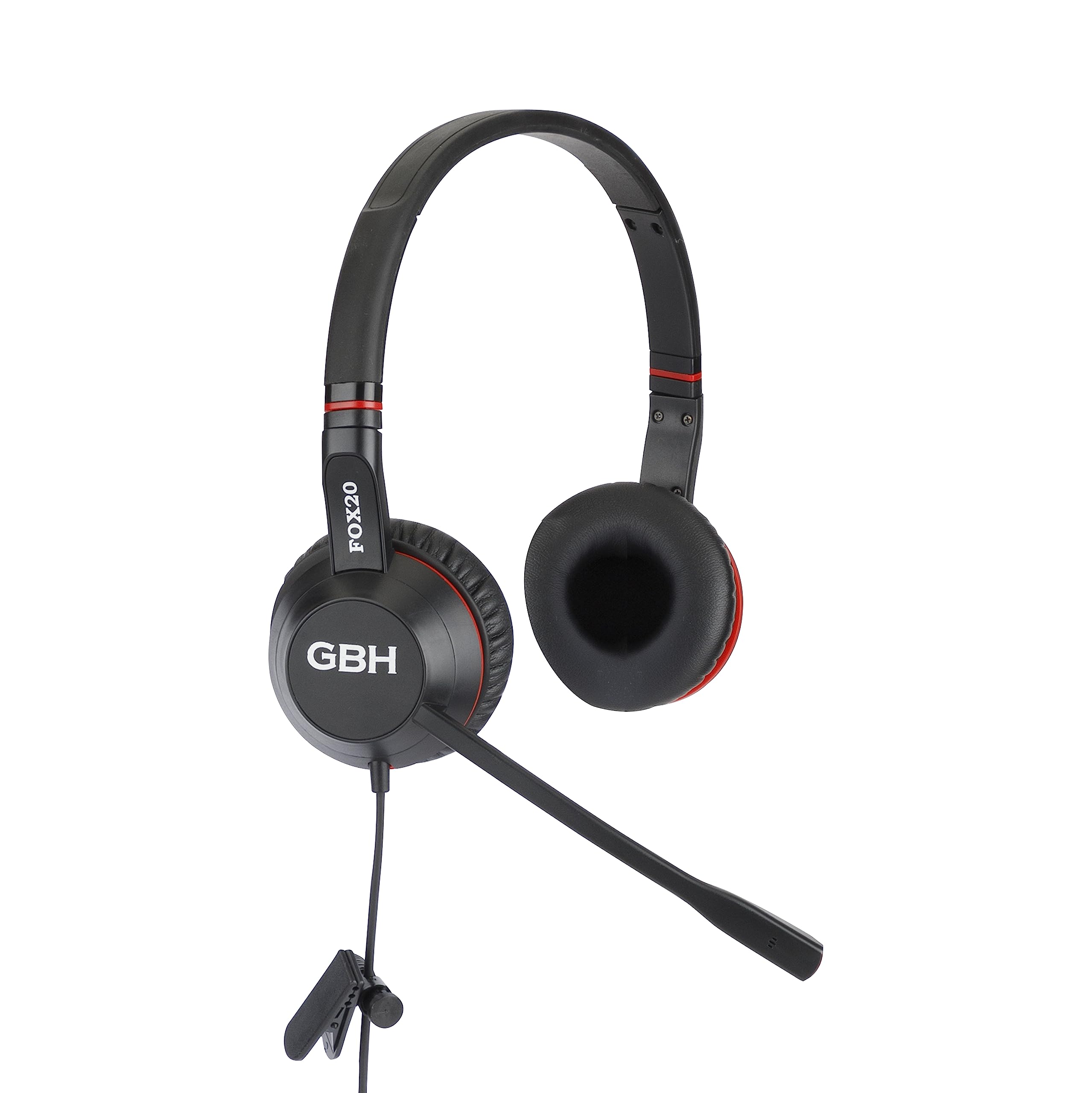 GBH Fox 20 Binaural Noise Cancellation Headset Wired Headset with Mic (Black & Grey) USB Connector-image-24