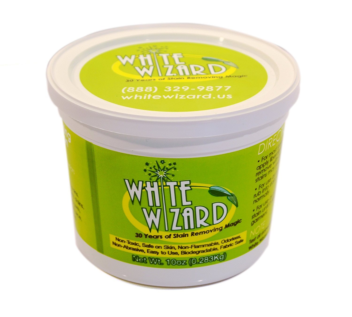 White Wizard Spot Remover And All Purpose Cleaner - Two Tubs - 20 oz - Odorless, Biodegradable, Non-Toxic Eco Formula