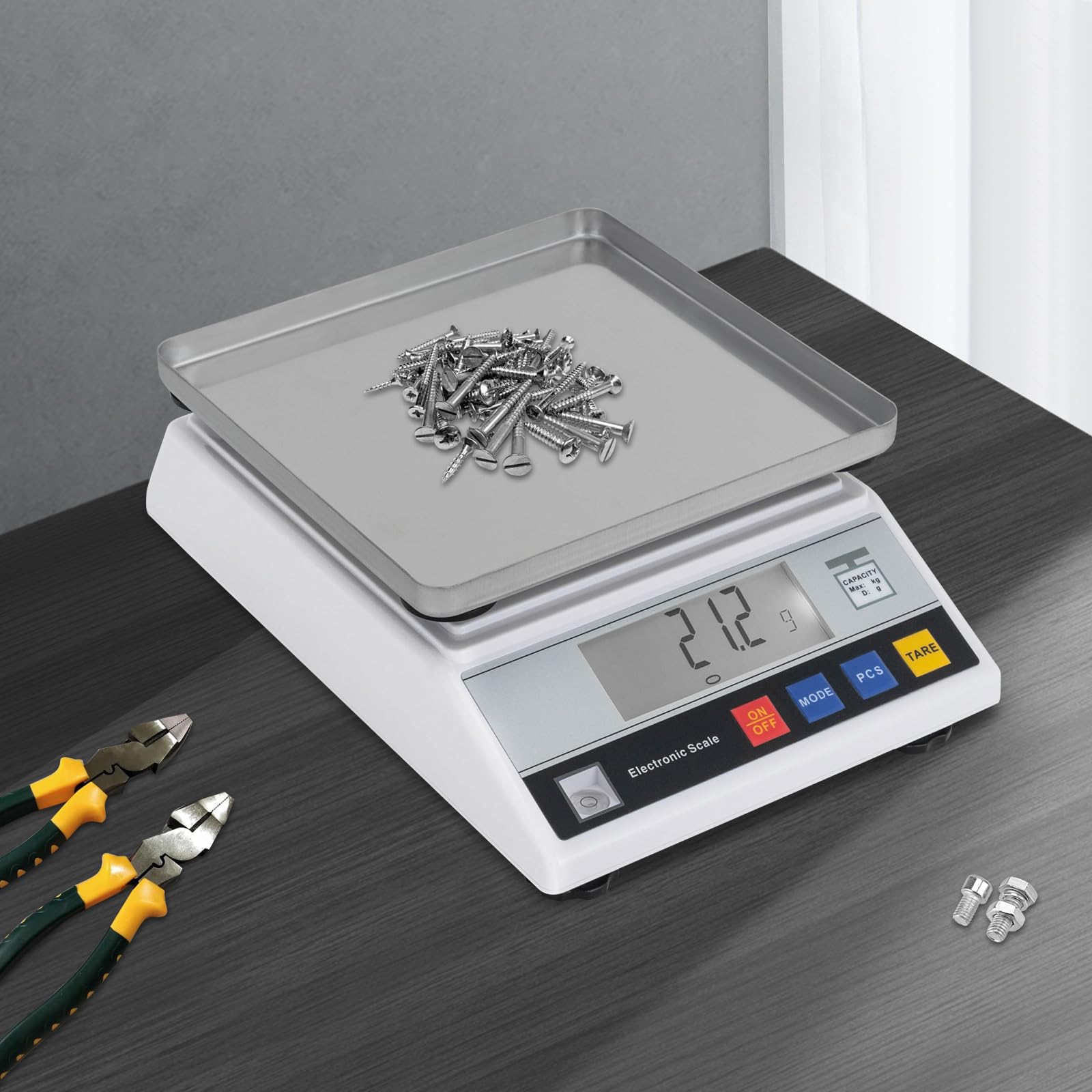 Bilancia analitica ad alta precisione, 10 kg, 0,1 g, con vassoio in acciaio inox, bilancia digitale da laboratorio con display a LED, bilancia portatile di precisione con conversione di unità