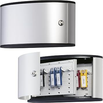 Durable Key Safe Box, Wall Mounted Turn Lock, Holds 12 Key Clips
