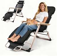 Cadeira de Praia Reclinável Dobrável com Almofada de Algodão Removível - Design Ergonômico Ajustável em 3 Posições,Suporte Máximo de 150kg,Ideal para Espreguiçadeira de Praia,Jardim e Piscina