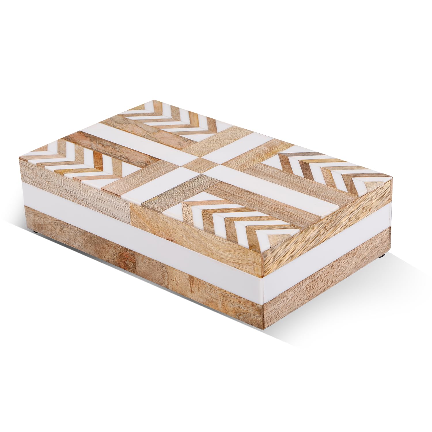 Handicrafts Home Decorative Keepsake Box 8x5 – Small Organizer Box with Lid, Boho Decorative Storage, Retro Memory Box, Unique Coffee Table Décor, Jewelry or Trinket Box, Modern Shelf Decorative Box