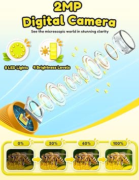 Acoath Microscope for Kids, 1000X Handheld Digital Miniscope Toys with 2.0