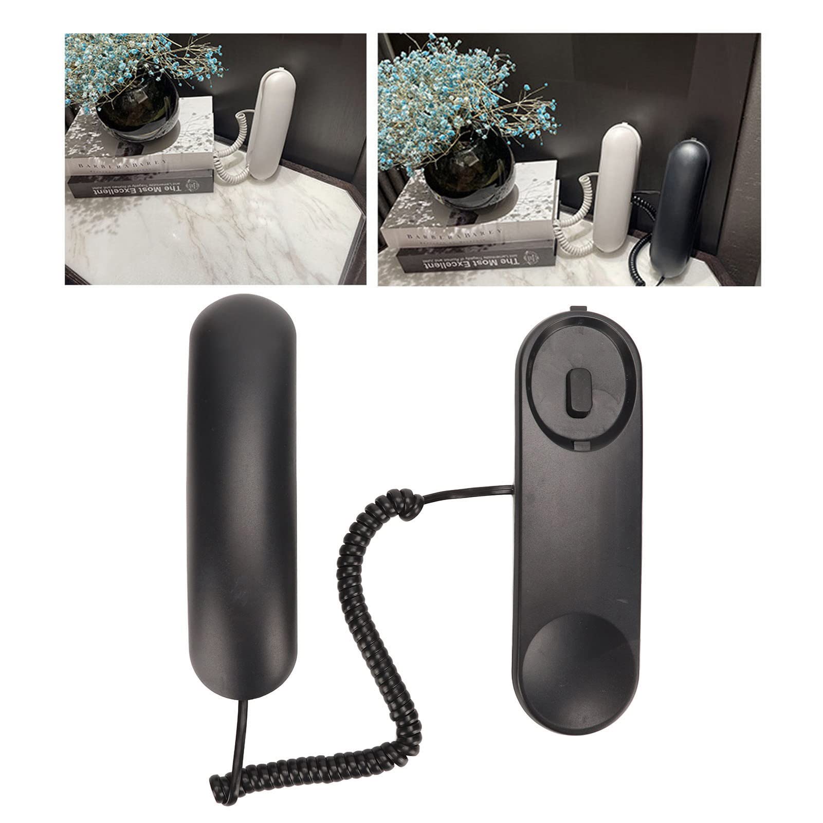Telefono con filo, Telefono da parete per linea fissa, Telefono da parete con pulsanti grandi Telefoni fissi per casa Telefono retrò Suono chiaro Funzione di ricomposizione Funzione muto, per uffici
