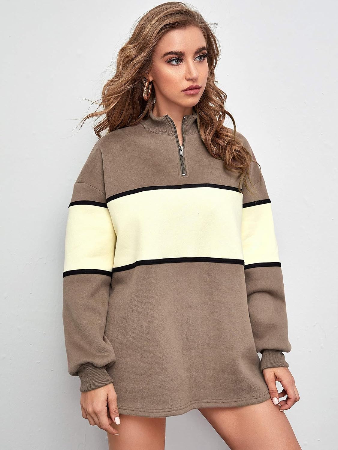 Floerns Women's Zip Half Placket 