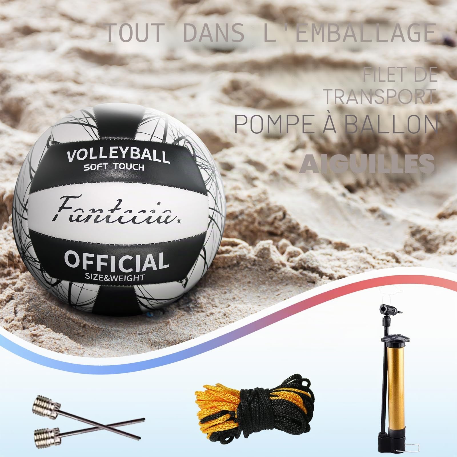 Volleyball Taille 5 pour Le Jeu en Plein Air, Ballons de Beach Volley Souples pour Les Jeunes Adultes, Ballon de Volley Entraînement pour débutants