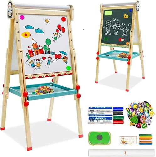 Chevalet pour Enfants en Bois Double Face 
