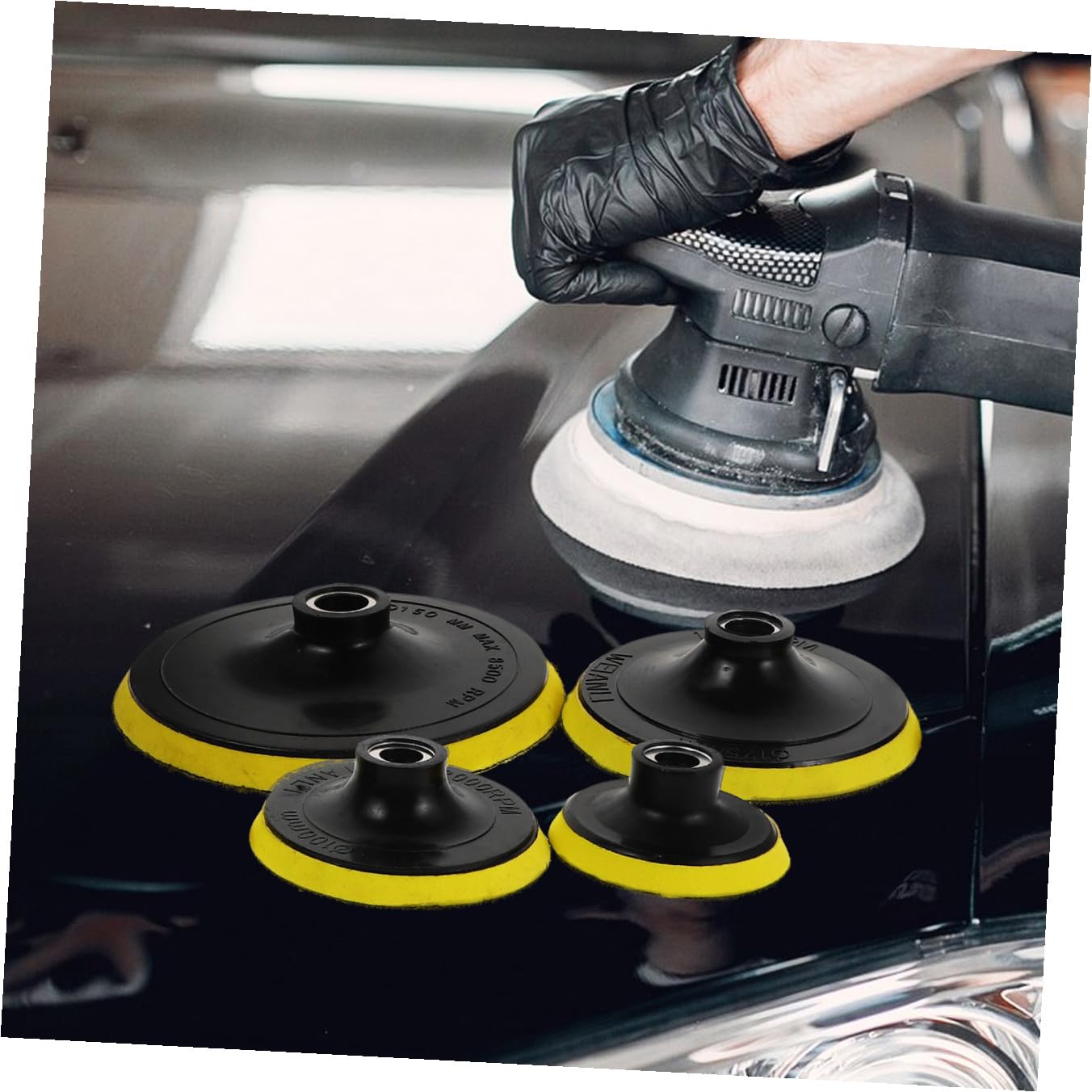 GLEAVI 4pcs Sanding Backer Pads for Drill Versatile Automotive Polishing Tool Accessories Compatible with Sanders for Car Buffing and Sanding Tasks