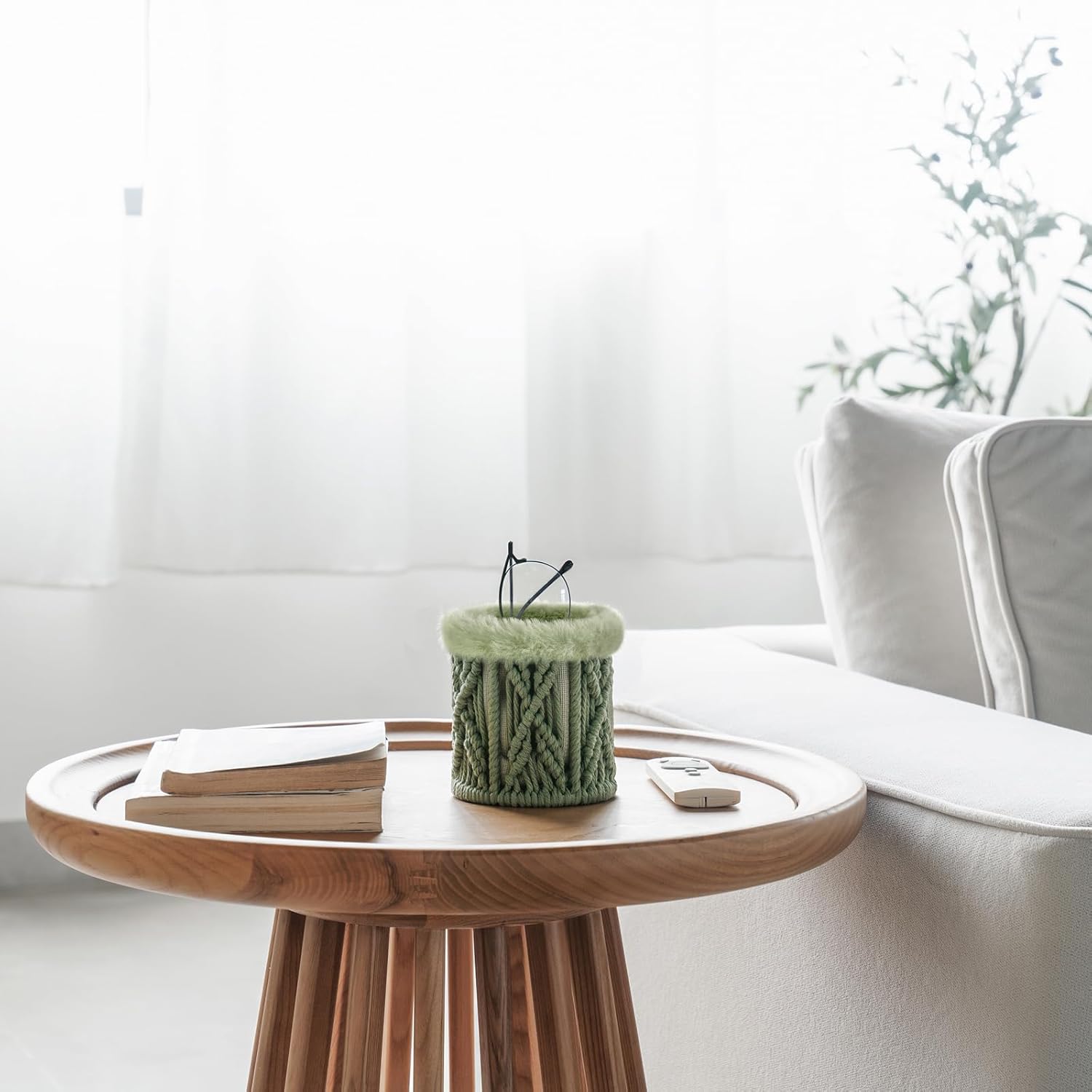 Mkono Glasses Holder for Nightstand Plush Lined Glasses Stand for Multiple Eyeglasses Boho Decor Eyeglass Case for Office - Image 2