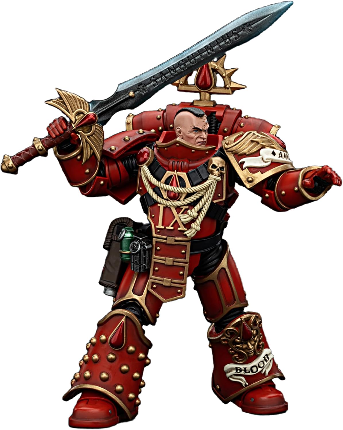 JOYTOY Warhammer 40k 1/18 Action Figure Blood Angels Raldoron First Captain of The Blood Angels 4.96-inch Collectible Gifts,Toys for Kids 15+ and Adults