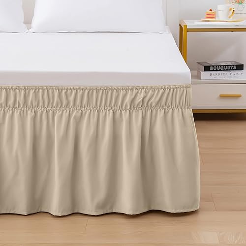 Miniatura 2 de Elegant Comfort Lujosa falda de cama elástica con volantes, con caída a medida de 16 pulgadas, ajuste fácil, calidad premium, resistente a las