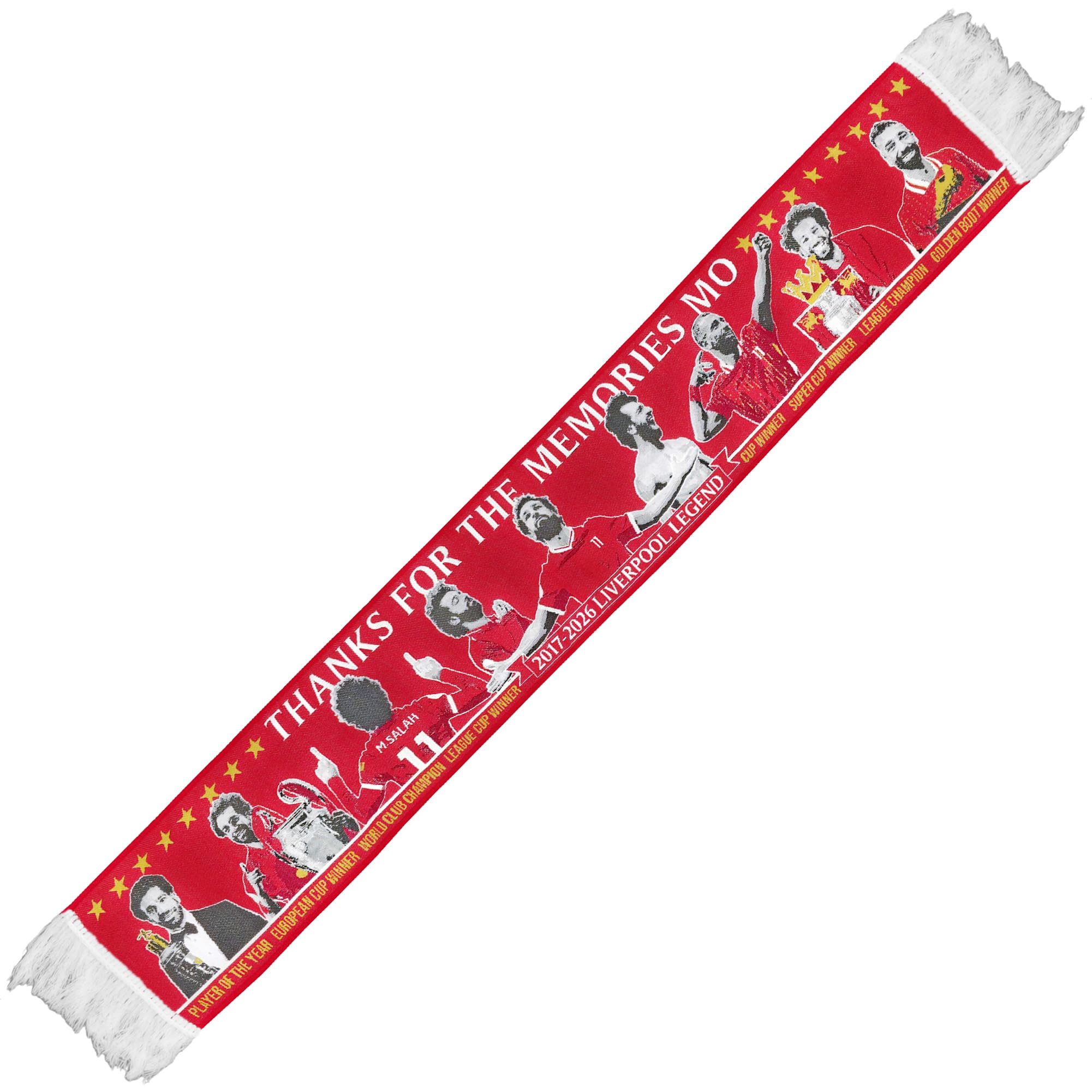 Partisan Red Liverpool Salah Scarf Thanks For The Memories (Red)