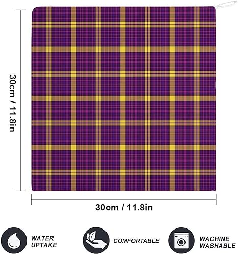 Miniatura 2 de Decorative Hand Towels for Bathroom - Retro Purple Yellow Plaid Print Soft Absorbent Small Bath Hand Towels for Kitchen, Farmhouse, Spa, Hotel,