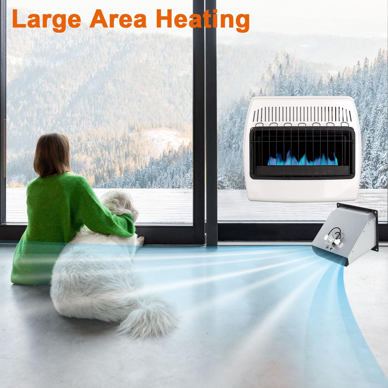DELSbbq Wall Heater Fan Blower for Dyna-Glo Vent Free Wall Heater's, Vent Free Blower Fan for Dyna-Glo 30,000 BTU, Mr. Heater, Comfort