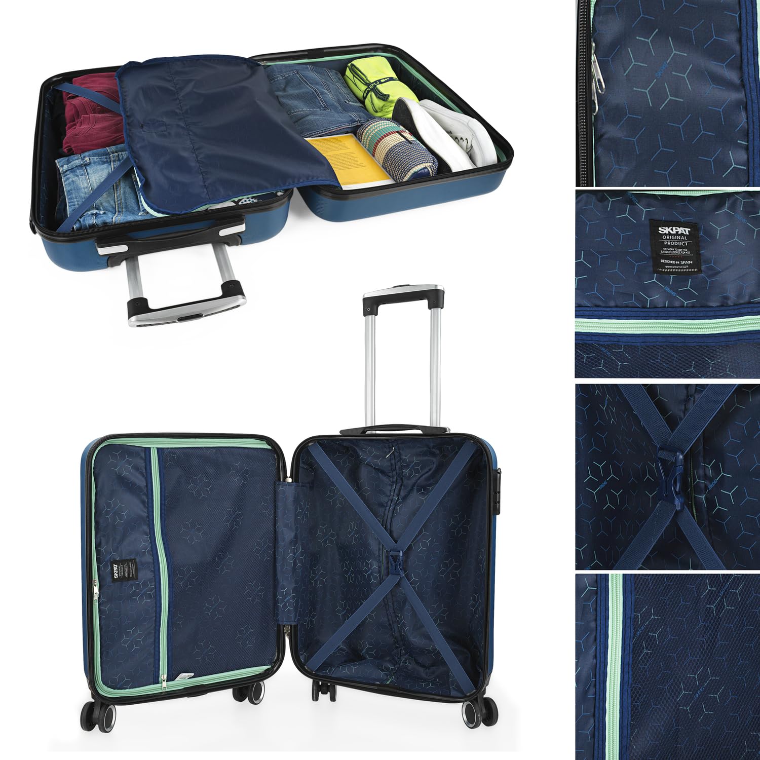 Maleta de cabina 55x40x20 - Maletas De Viaje Cabina Rígidas Trolley Con 4 R