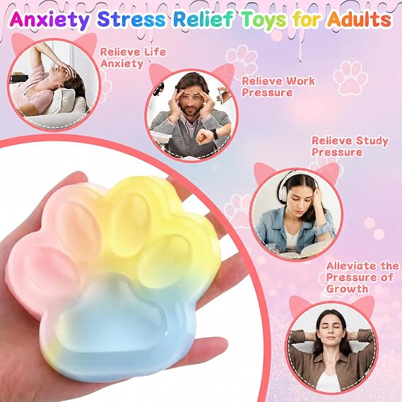 Taba Squishy, Giant Taba Squishy Paw, Solid Stress Fidget Toys for Adults