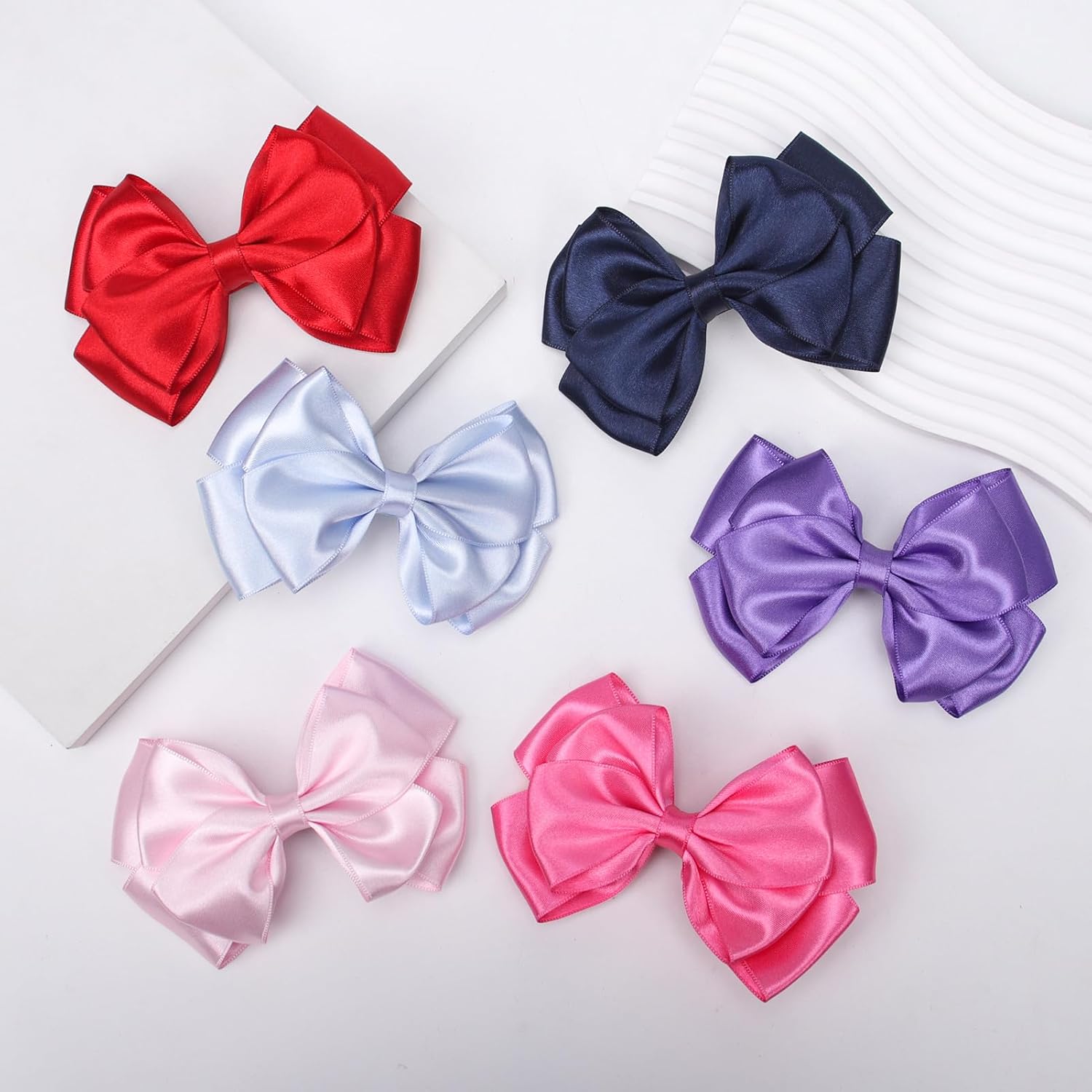 4.5" Hair Bows Clips Hair Accessories for Women Girls Toddlers Children Grosgrain Ribbon Alligator Clips (Navy Blue) - Image 7