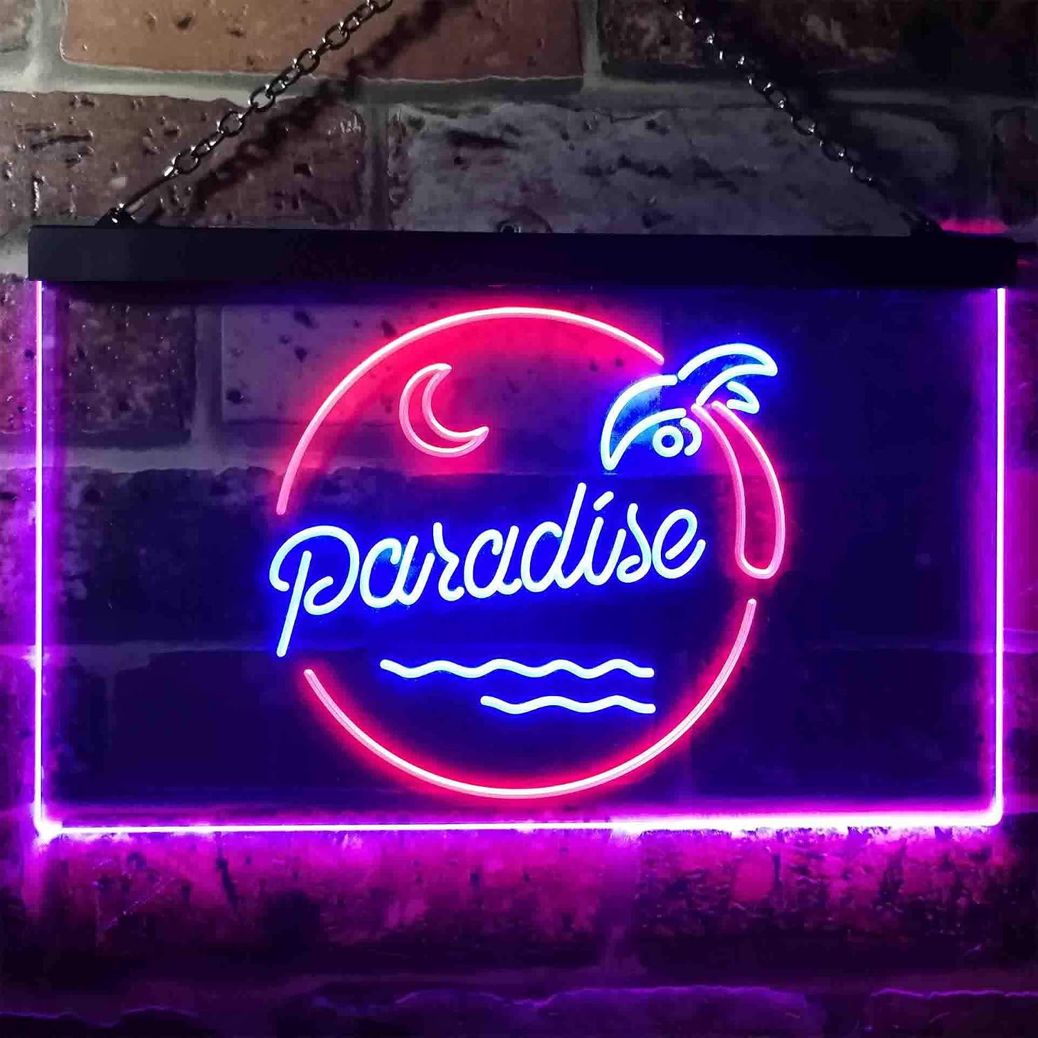 ADVPRO Paradise Island Room Display Dual Color LED Neon Sign Red & Blue 16" x 12" st6s43-i3504-rb