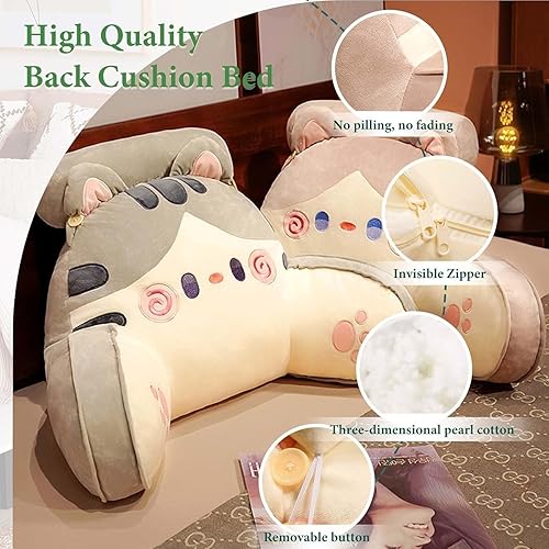 Miniatura 4 de Reading Pillow for Bed with Arms, Ergonomic Back Support Cushion Chair for Adults, Soft Bed Rest Pillow for Sitting, Floor, Sofa - Perfect for