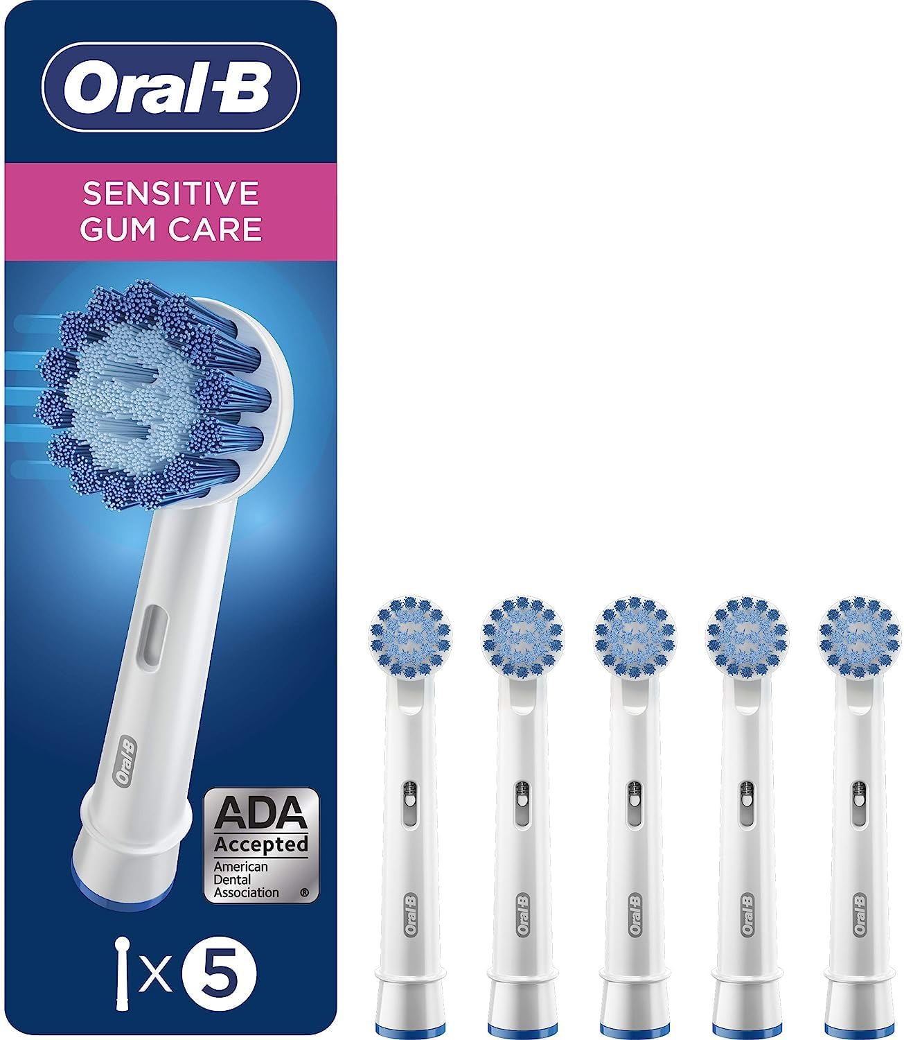 Oral-B Sensitive Replacement Electric Toothbrush Heads, 5 Count (Pack Of 1) Packaging May Vary