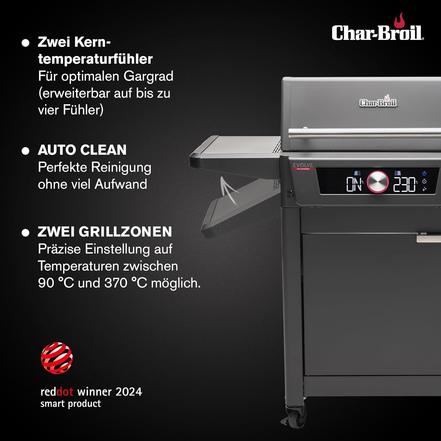 Diagram illustrating Char-Broil TRU-Infrared technology heat distribution