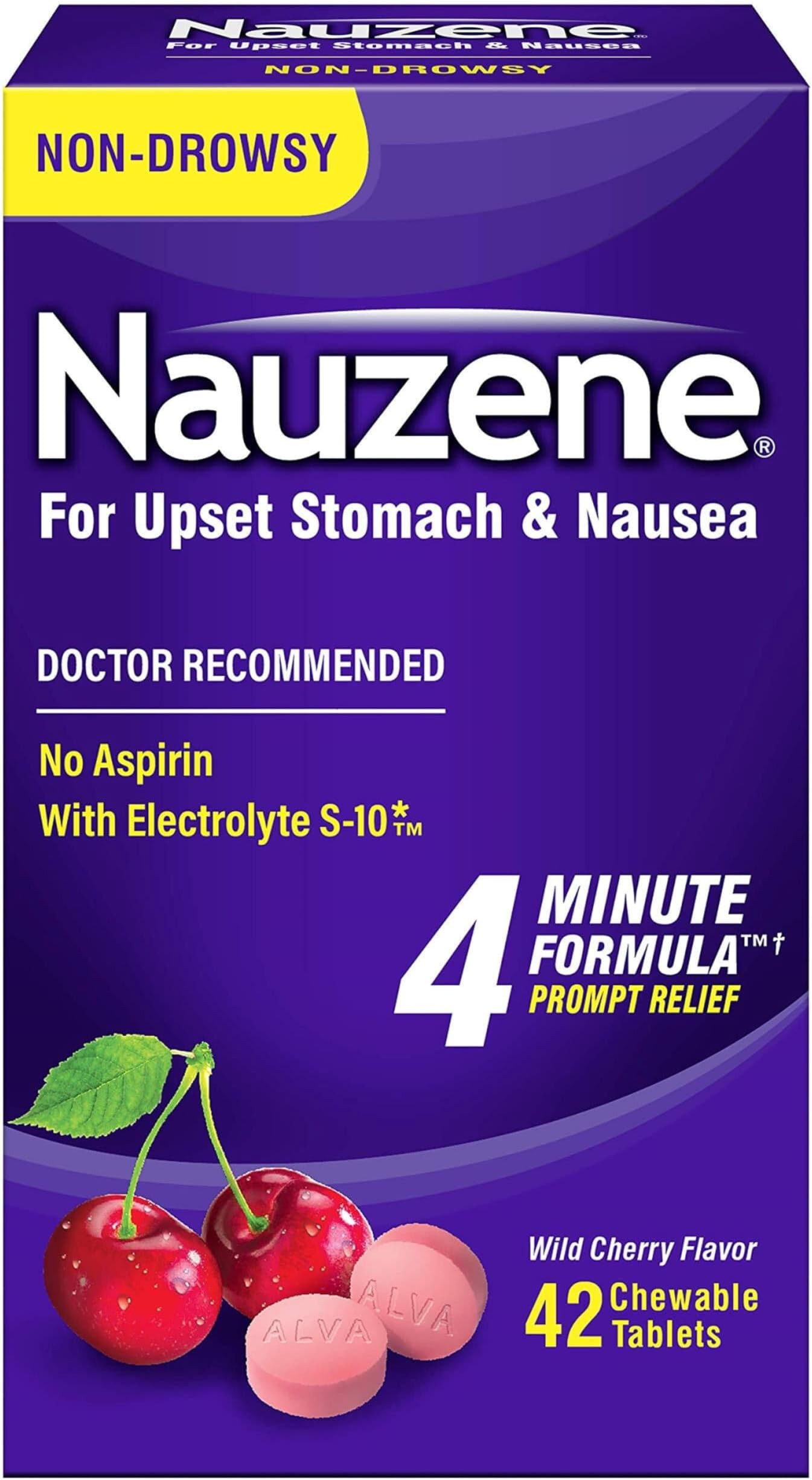 Nauzene Upset Stomach Relief Chewable Tablets, Cherry 40 tabs by Nauzene (Pack of 3)