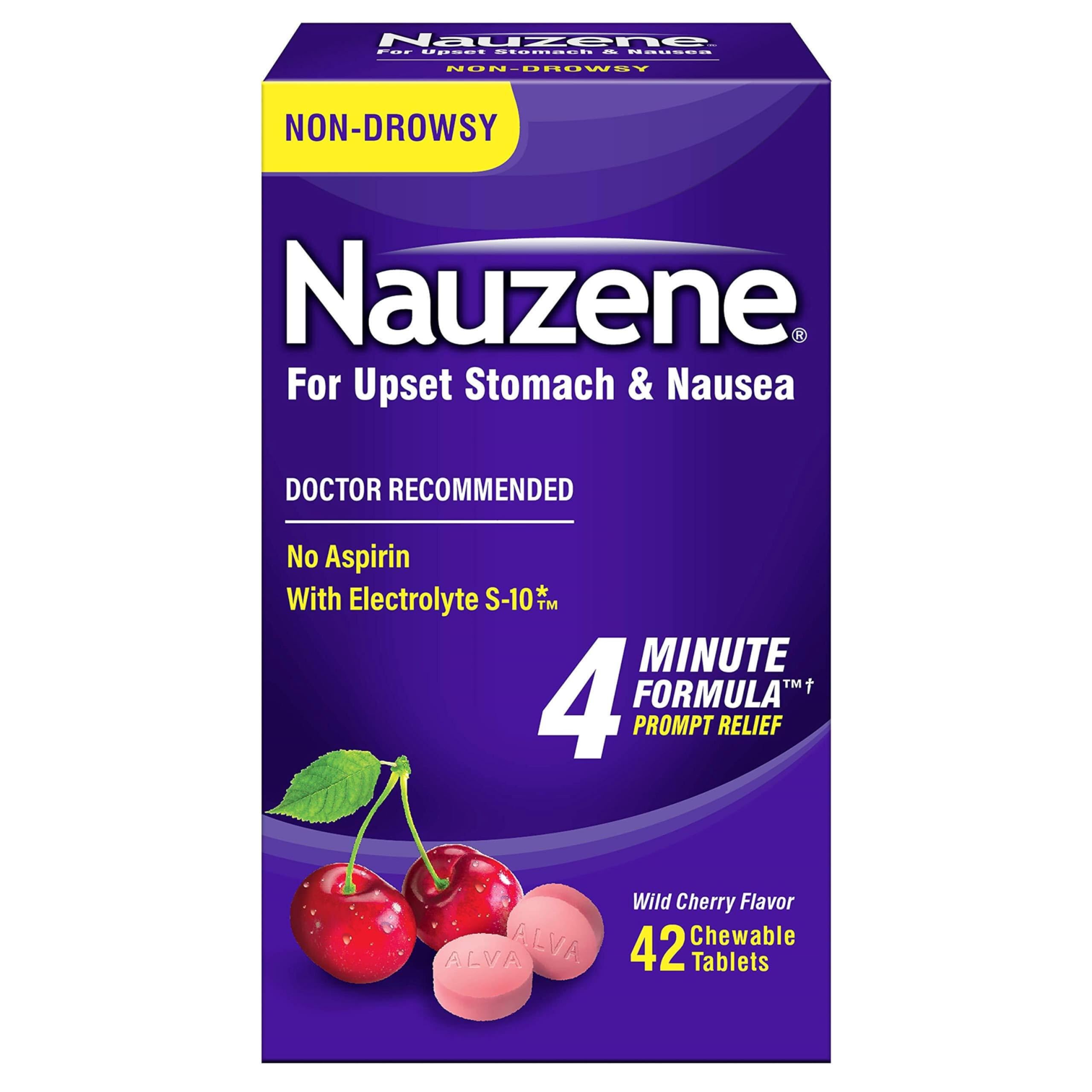 Nauzene Upset Stomach Relief Chewable Tablets, Cherry 40 tabs by Nauzene (Pack of 3)