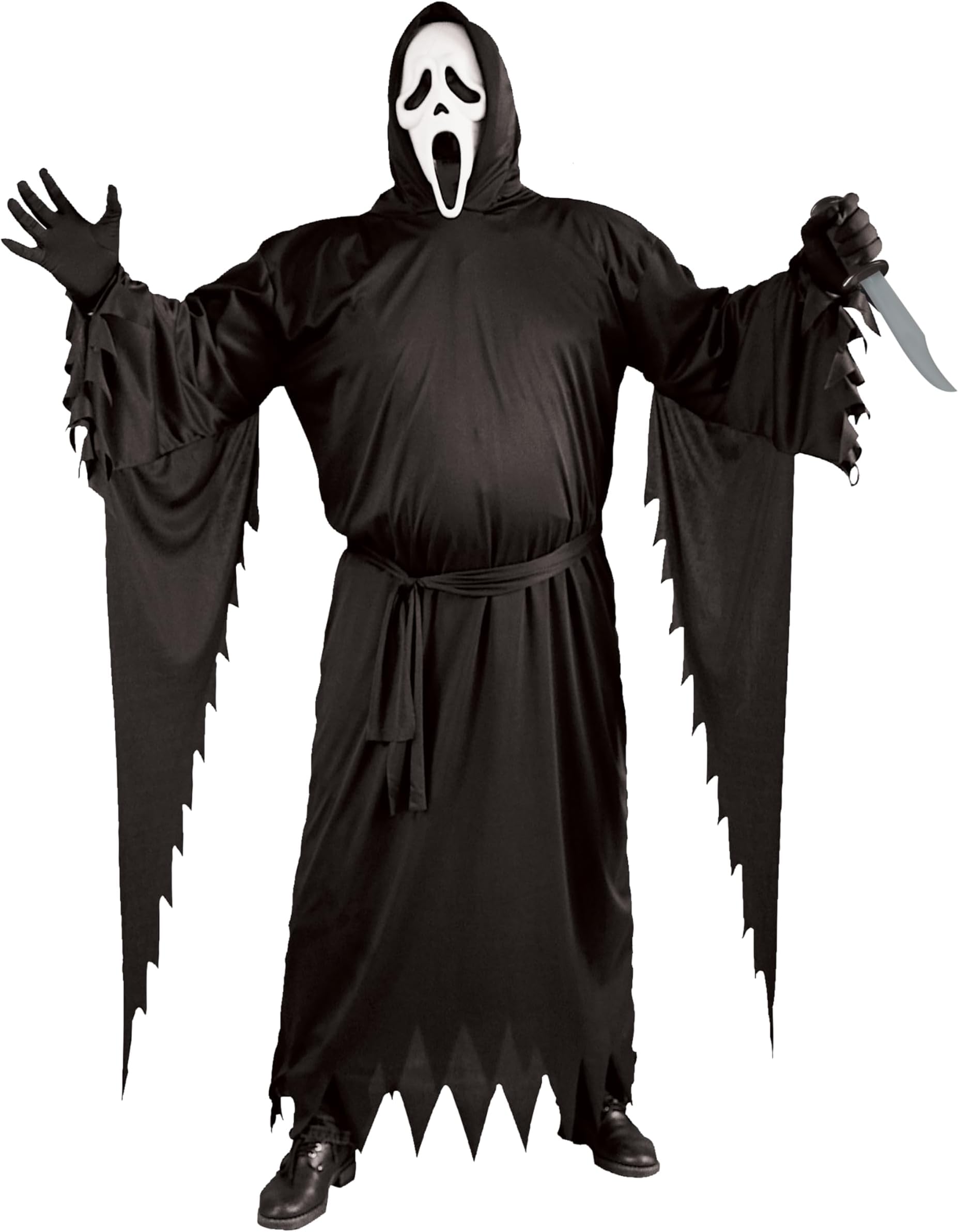 Fun World Mens Plus Scream Adult-sized-costumes, Black