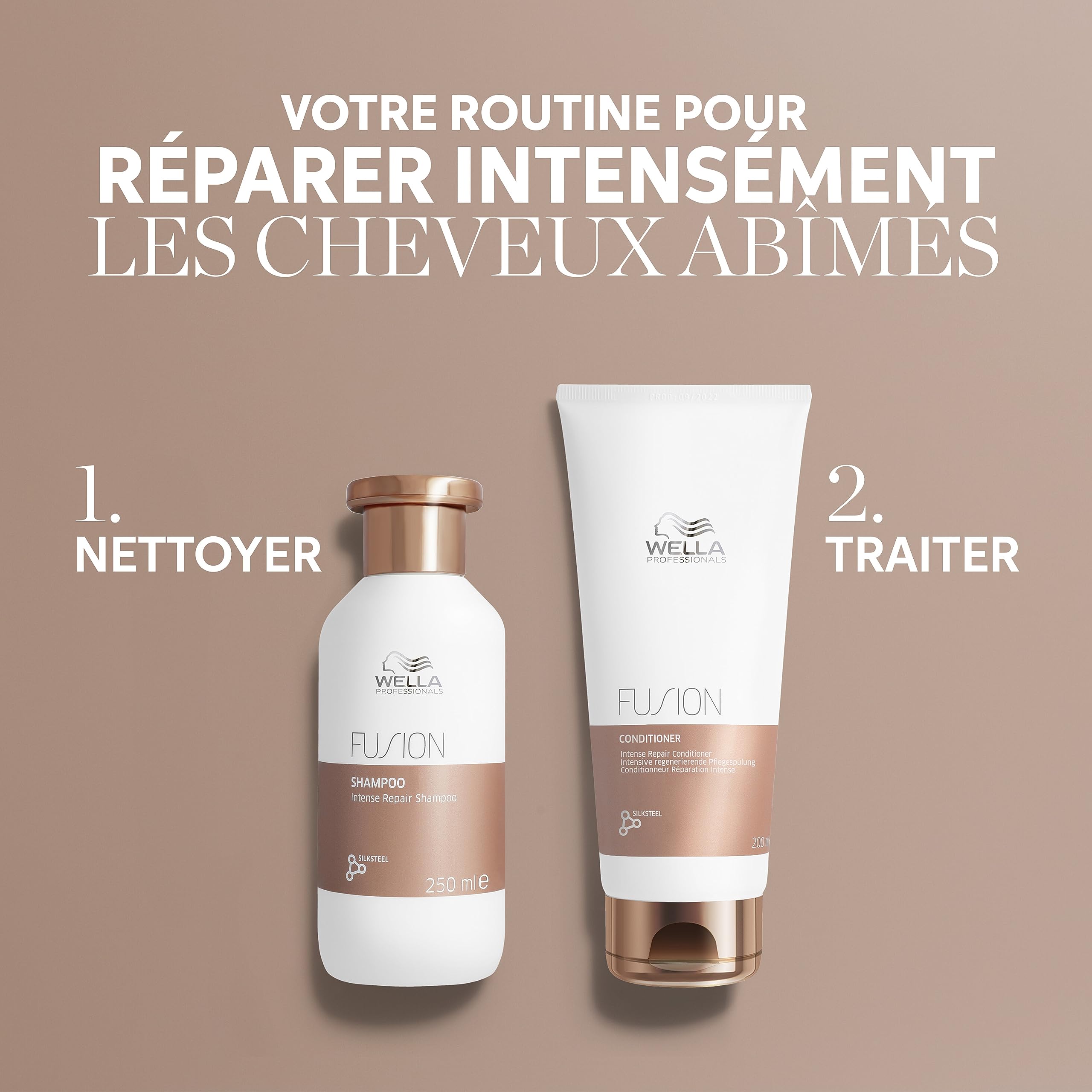 Wella Professionals Fusion Après-Shampoing Réparation Intense - Démêlant & Lissant pour Cheveux Abîmés - Apporte Brillance & Prévient la Casse (200ml)