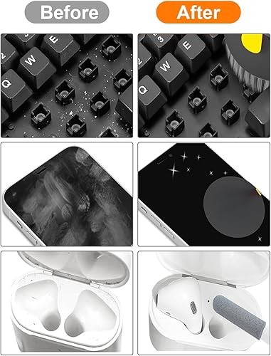 Miniatura 6 de Tounee Kit limpiador de teclado, kit de limpieza electrónica con cepillo grande retráctil, portátil, kit de herramientas múltiples 20 en 1 para