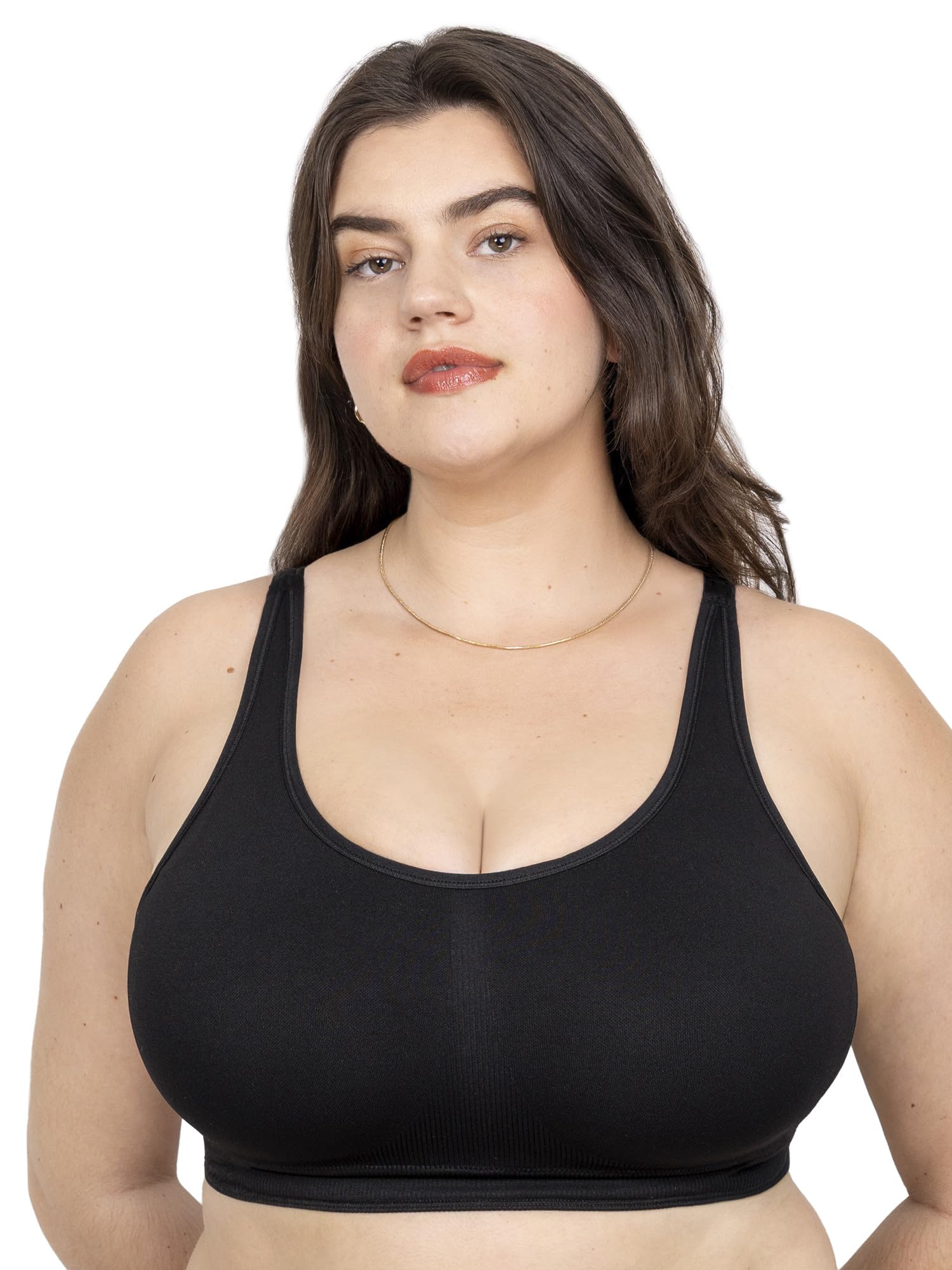 Curvy Couture Womens Plus Size Wireless Bra Seamless Soft Comfortable Fit