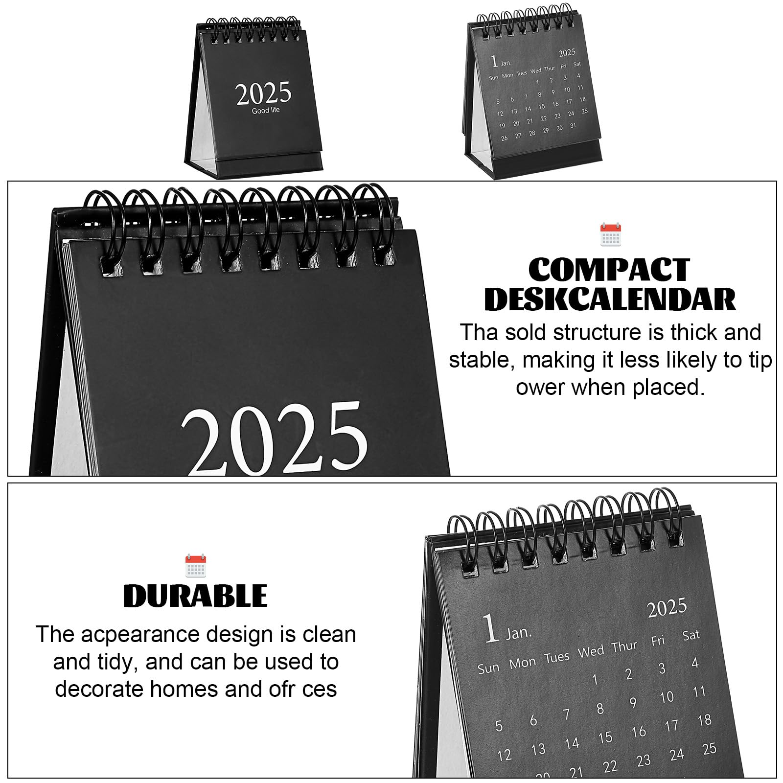 2024-2025 Mini Desk Calendar (18 Months) - July 2024 To December 2025, Standing Flip Calendar With Holidays