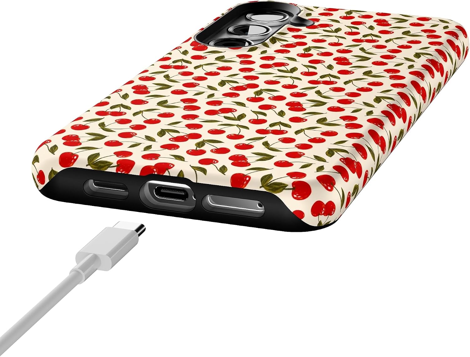 Casely Galaxy S24 Plus Case | Cherry on Top | Red Cherries | Essential Slim Dual-Layer Protective Design