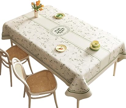 Rectangular PVC Tablecloth, Waterproof and Stain-Resistant Table Cloth, Heat-Resistant Table Cover, Easy to Clean, Perfect for Dining and Kitchen Tables, Protects from Liquids, Spills
