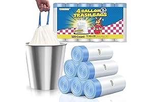 4 Gallon Clear Drawstring Trash Bags