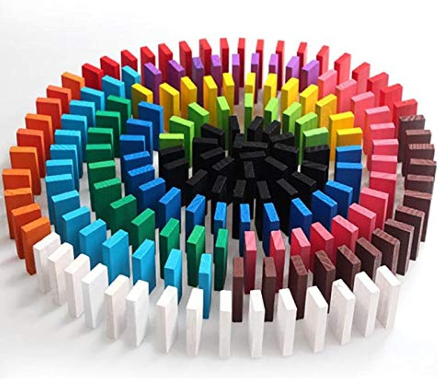Mumoo Bear 120 Pcs Authentic Basswood Standard Wooden Kids Domino Rally Building Kits Kids Game Play Racing Educational Toys For Children