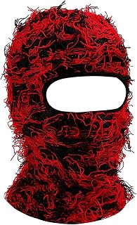 yolrdiw 2 Pieces Winter Distressed Balaclava Knitted Ski Full Face Mask for Women Men