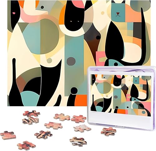 Rompecabezas de arte moderno de mediados de siglo, 500 piezas, rompecabezas personalizados para adultos, imagen personalizada con bolsa de