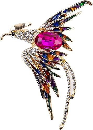 Goture Phoenix - Broche de cristal esmaltado con diamantes de imitación, estilo elegante, para banquete, llama, pájaro, resurrección, accesorios de