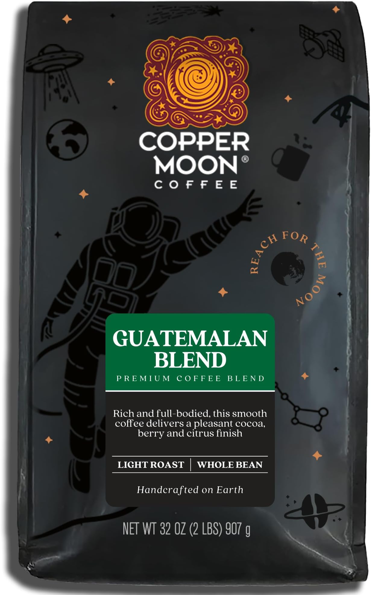Guatemalan Antigua Blend, Whole Bean Coffee, 2 Pound Bag, Light Roast Coffee from Guatemala, Rich, Smooth, and Mild, with A Nutty Finish