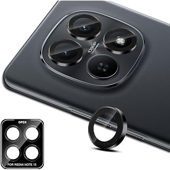 Camera Protection for Xiaomi Redmi Note 15 5G/Poco M8 5G Full Coverage Lens Protection Individual Ring Made of Metal Lens Protection 9H Hardness Camera Film Anti-Scratch Lens Protection
