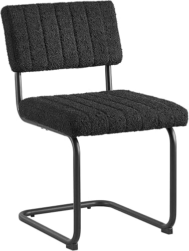 Modway EEI-6469-BLK-BLK Parity Boucle - Juego de 2 sillas auxiliares de comedor, color negro y negro